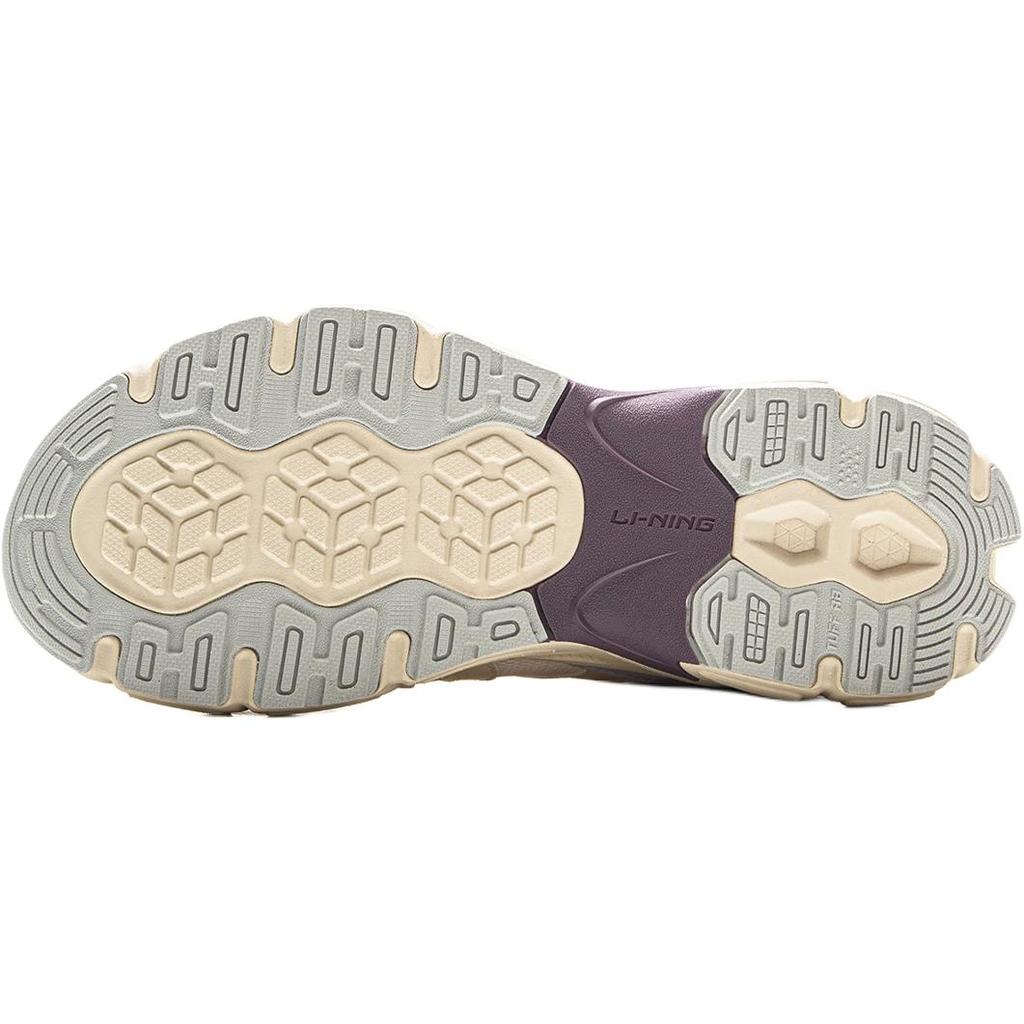 Li Ning Kids Sports Lifestyle Ark V6 Comfortable Versatile Shock Absorption Rebound Low Top Casual Shoes Kids Casual Shoes Beige Purple YKCV162-6