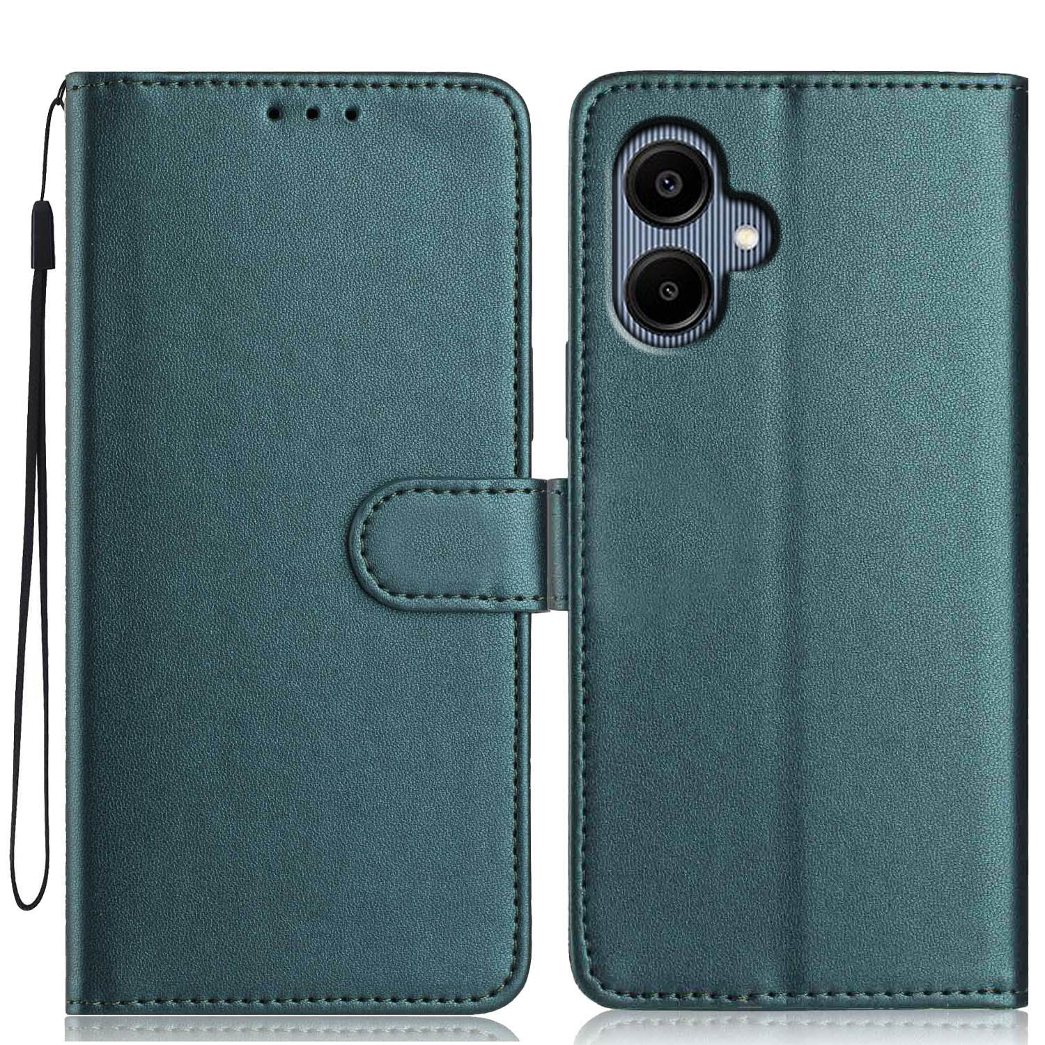 

For Samsung Galaxy A05 4G Wallet Case with Strap/Multiple Card Slots Solid Color Leather Stand Phone Cover