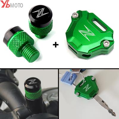 Para Kawasaki Z900 Z650 Z1000 Z400 Z1000SX Z900RS Motocicleta Espelhos Buraco Plug Parafusos Tampas & CNC Chave Caso Capa