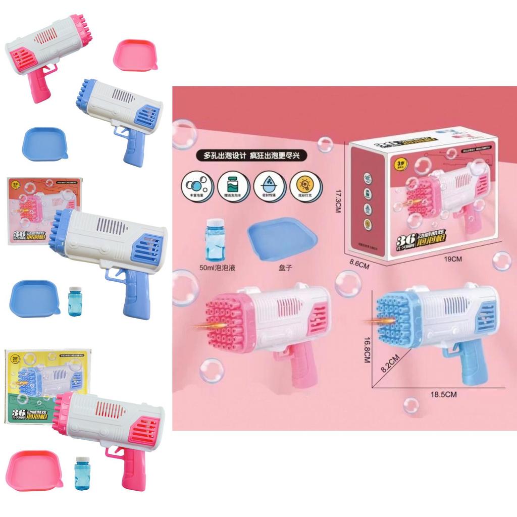 Fun Pink And Blue Electric 36 Hole Bubble Machine For Kids With Exciting Lights And Joyful Play