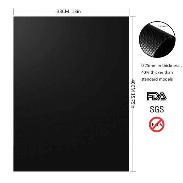 Barbecue Grill Mesh Mat Feuille Réutilisable Résistant Antiadhésif Barbecue Cuire Viande Noir
