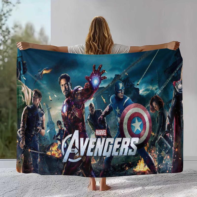 Marvel Avengers Spider Man Cartoon Flannel Blanket,Ultra Soft Warm Plush Throw for Home Bedroom Bed Sofa Cover Office Picnic