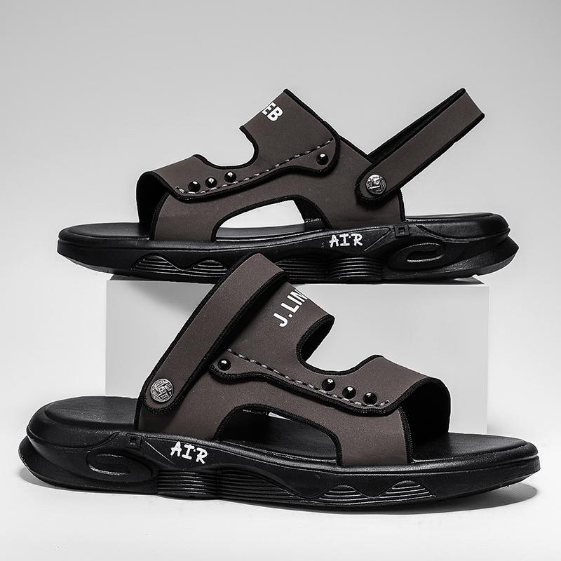 Leather Sandals Men's Casual Sports Driving Beach Slippers Summer Outdoor Wear Breathable Comfortable Driving License Dad Shoes