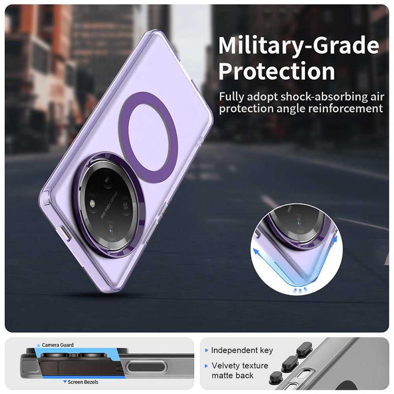 For Honor Magic 7 Lite Shockproof Matte Translucent Phone Case For Honor Magic 7 Lite for Magsafe Wireless Charge Back Cover