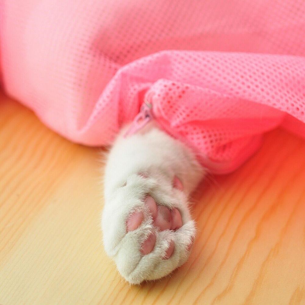 Bite Durable Anti Scratching Bathing Injecting Training Cat Grooming Bag Nail Clipping Wash Bag