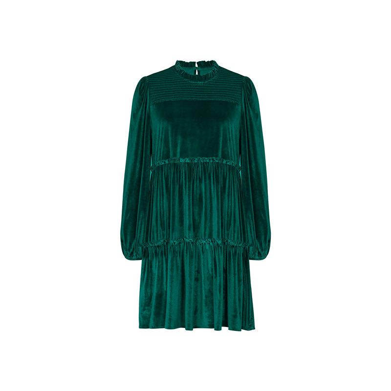 Frühling, Herbst und Winter Damenkleid Mode Temperament Elegantes grünes Kleid