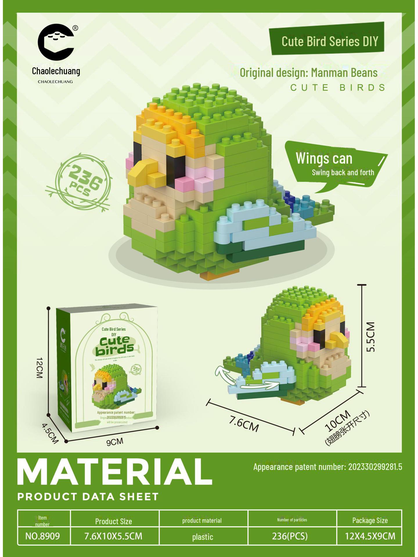

Совместимые Lego Creative Bird Girl Series Cockatiel Parrot образовательные строительные блоки игрушка