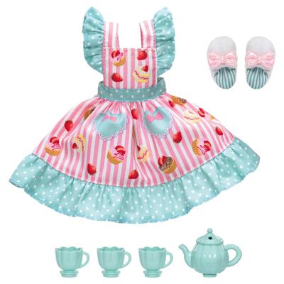 Takara Tomy Licca-chan Dress LW-10 Tea Time Apron Dress-Up Pretend Play Toy for Ages 3 and Up