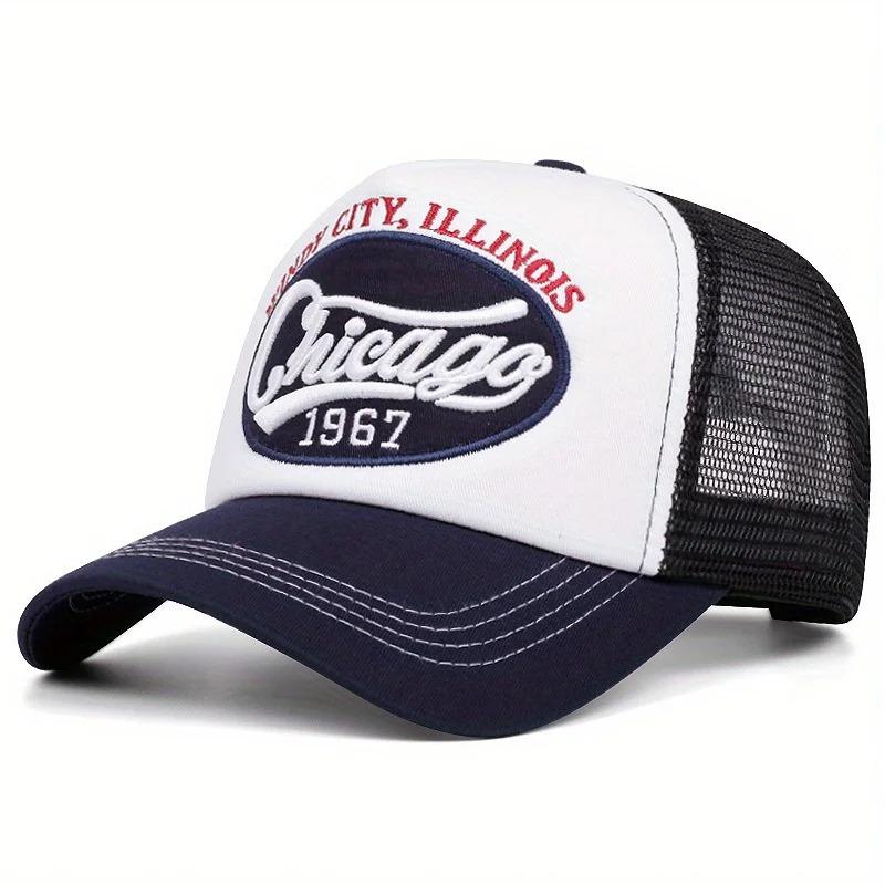 1967 Letter Embroidered Baseball Cap Breathable Mesh Truck Driver Cap