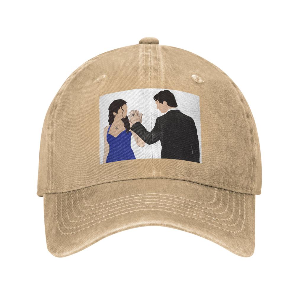 The Vampire Diaries Damon Salvatore And Elena Denim Fabric Cap Casual Baseball Caps Adjustable Hat Summer Unisex Baseball Hats