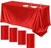 4 Packs Satin Tablecloth Overlay Table Cover Rectangle Bright Smooth Fabric Table Decoration for Wedding Banquet Party Events