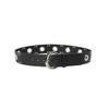 EYELET LEATHER BELT [Black]