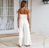 Women Slim Fit Backless Jumpsuit Set Straight Pants Spring Summer Outfit