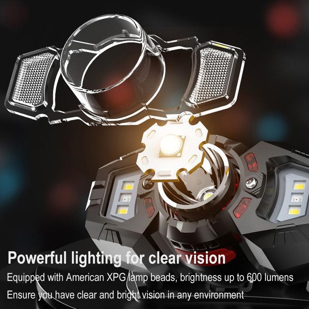 Dual Light Source Induction Headlights Outdoor Headwear Miner's Working Compact Lightweight Lamp Small L9U6