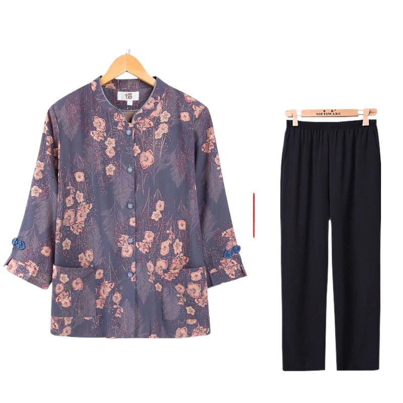 Omas Frühlings- und Herbst-Siebenarm-Outfit für Senioren