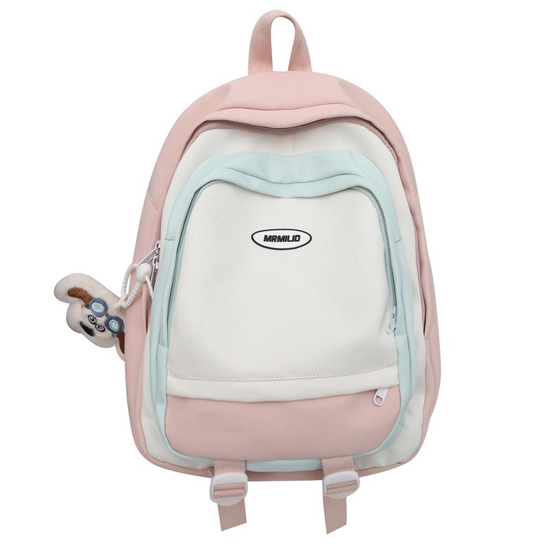 College style cute contrasting colors junior high school and high school students large-capacity schoolbags new men's and women's same backpacks
