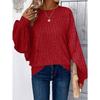 Autunno e Inverno Taglie Forti da Donna Comodo Casual Tinta Unita Chic Top Manica a Lanterna Manica Lunga Maglieria