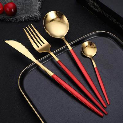 Edelstahl-Geschirr-Hotel-Western-Essen/Steak-Messer, Gabel und Löffel, 24-teiliges Geschirr-Geschenkset
