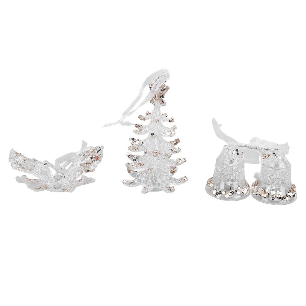 3pcs Xmas Bells Tree Ornament Xmas Theme Tree Hanging Decorative Pendant Set for Doorways