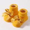 Handmade Baby Bow Tie Knit Booties Solid Color Non-Slip Sole Breathable First Walkers for Newborns & Infants