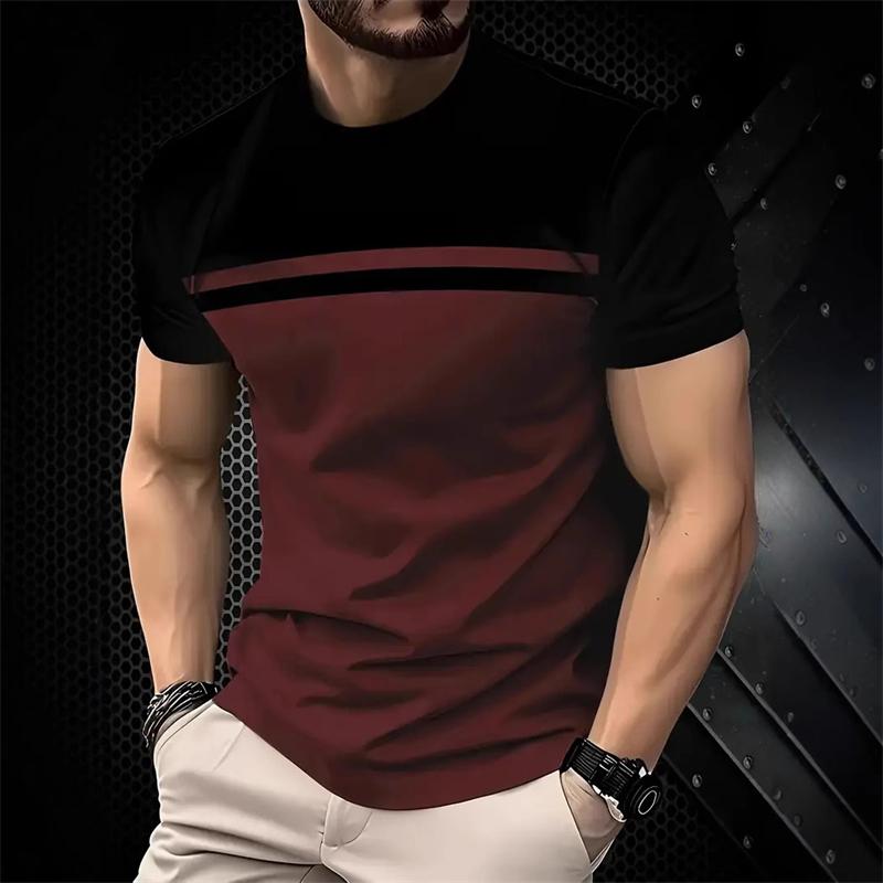 Men Summer Fashion Short Sleeve 3D Printed T-shirts Loose Breathable Business Tees Tops