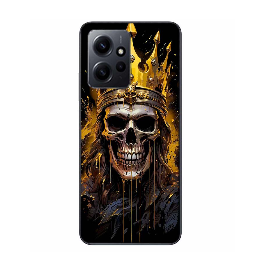

Crown Skeleton Emperor Phone Case For Redmi 12 13C 12C 15C 9 10 10C Note 13 Pro Plus 14 15 Pro 9T 9C 9A TPU Soft Cover Clear Cel Note 11 Pro Plus