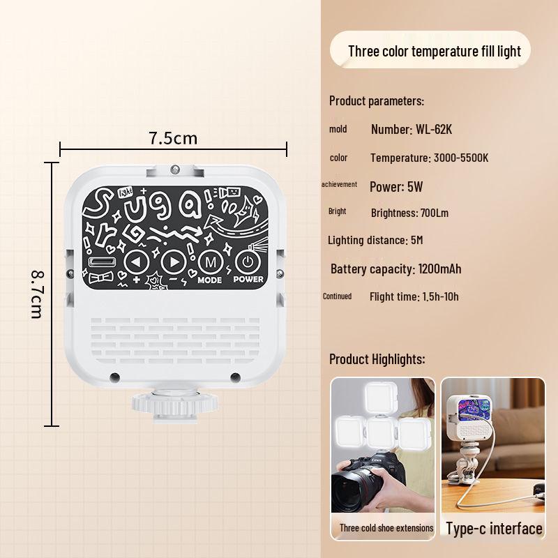 

2025 Portable Fill Light for Photography, Live Streaming & DSLR Cameras