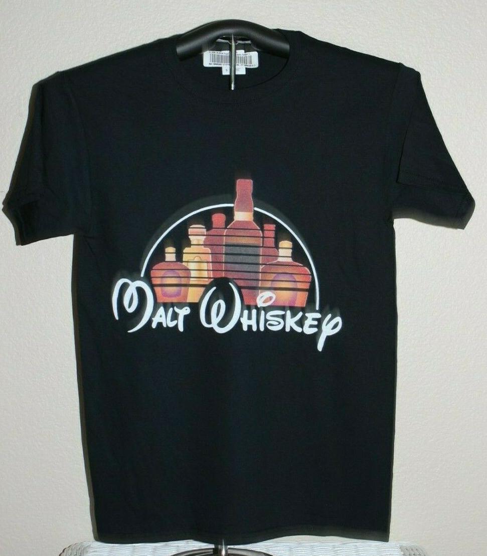 Malt Whiskey Bottle Graphic T-Shirt Small in Black XXXL