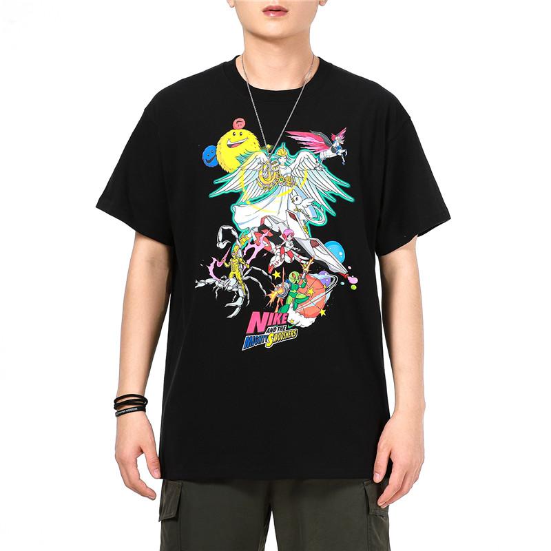 Nike Sport Running Casual Print Crew Neck Short Sleeve T-Shirt Men Tops Black DM7917-010