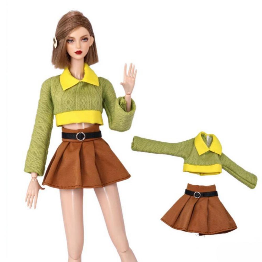 1SET Fashion Short Skirt Outer Garment Pants Cute Fur Coat Windbreaker Dresses  For 30CM Doll