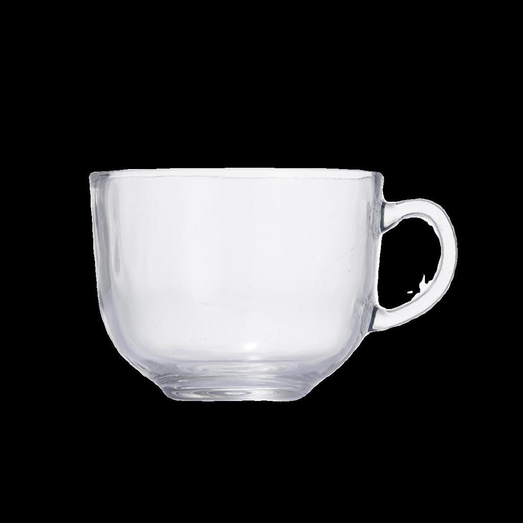 Glass Breakfast Cup with Lid and Handle for Oats, Yogurt, Milk, Coffee - Large Capacity, Transparent