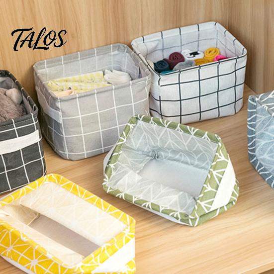Cosmetic Storage Box Cotton And Linen Bin with Handles, Foldable Waterproof Desktop Space Saving Organizer Organizer, Basket for Makeup Book Baby Toys