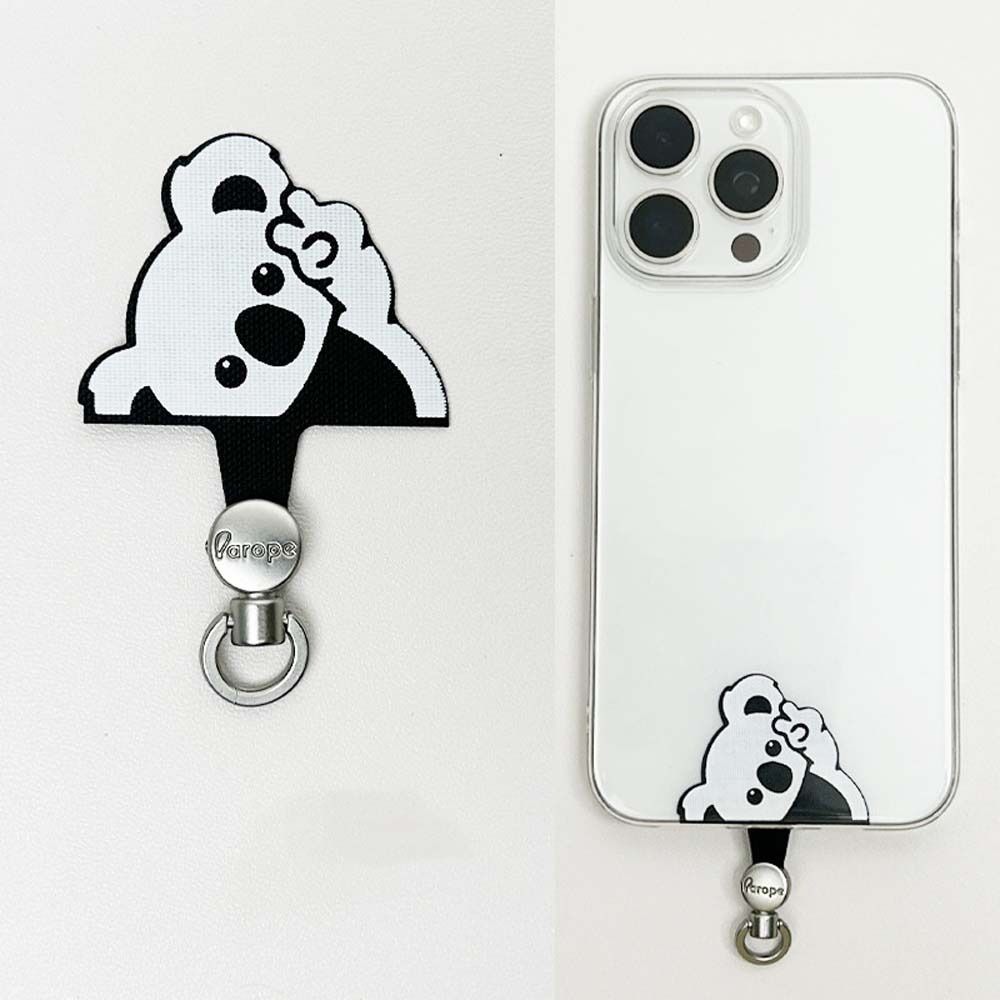Cartoon Panda Mobile Phone Gasket Safety Connecter Cellphone Lanyard Patch Anti-lost