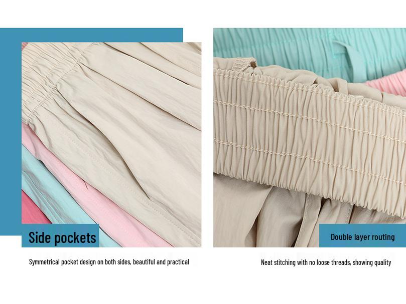 Women's High Waist Ice Silk Wide-Leg Shorts - Summer Casual, Slimming, Loose Fit, Mid-Length