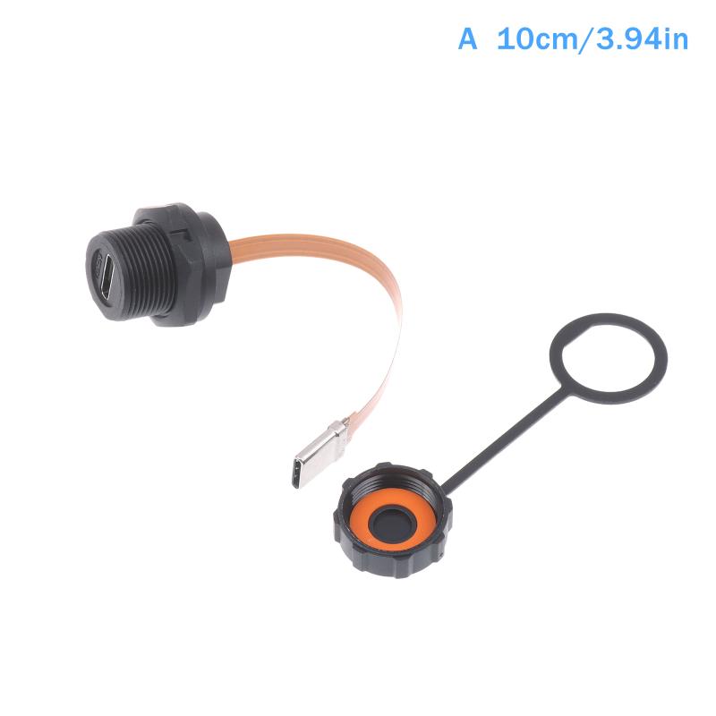 

1Pcs Waterproof Ip67 Ip68 Type C Female To Male Pfc Flat Cable 3.1 Threaded Type Type-C 3.1
