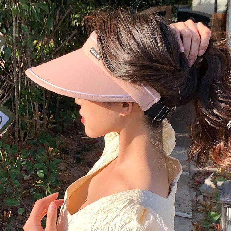 UPF50+ Women's Large Brim Sun Hat with Face Cover - 2025 Anti-UV Open Top Visor