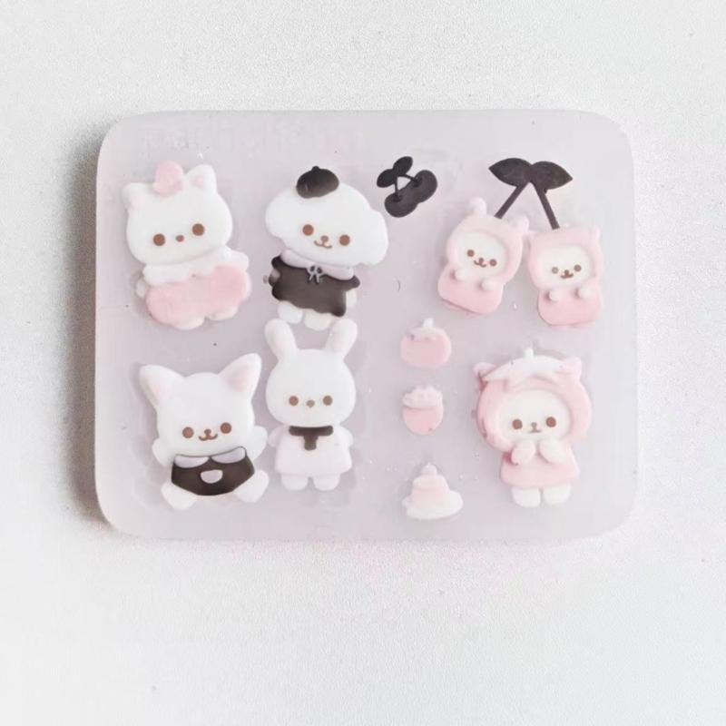Food Safe Silicone Rabbits Mould Flexible Reusable For Handmade Jewelry Soap Candle Craft Projects