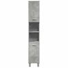 4 Piece Bathroom Furniture Set Concrete Grey Particleboard