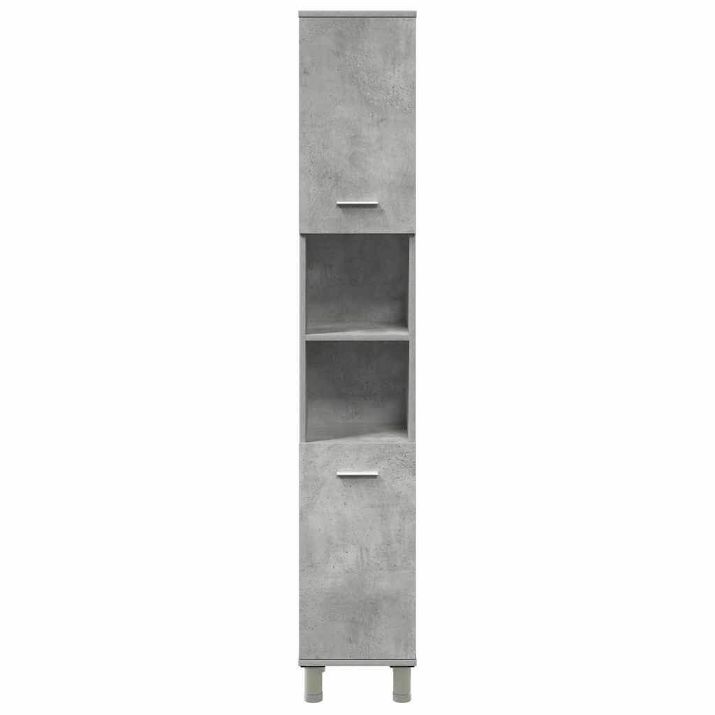 4 Piece Bathroom Furniture Set Concrete Grey Particleboard