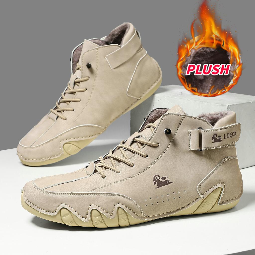 Large size warm octopus men's shoes high top men's sports and leisure shoes Martin boots cotton shoes