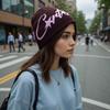 American Style Knit Beanies For Women Winter Warm Soft Yarn Hat Trendy Streetwear Accessory Unisex Design