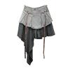 Women's Summer Retro Patchwork Denim A-Line Mini Skirt - High-Waisted & Slimming