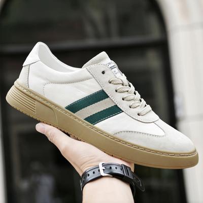 Fashion Spring Men Shoes White Skateboard Shoes Casual Brand Shoes Leather Flat Shoes Men Non-Slip Walking Shoes Men Sneakers Soft Sole