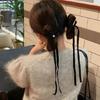 Velvets Bowknot Hair Clip Long Ribbon Hairpins Hair Accessories Hair Side Clips