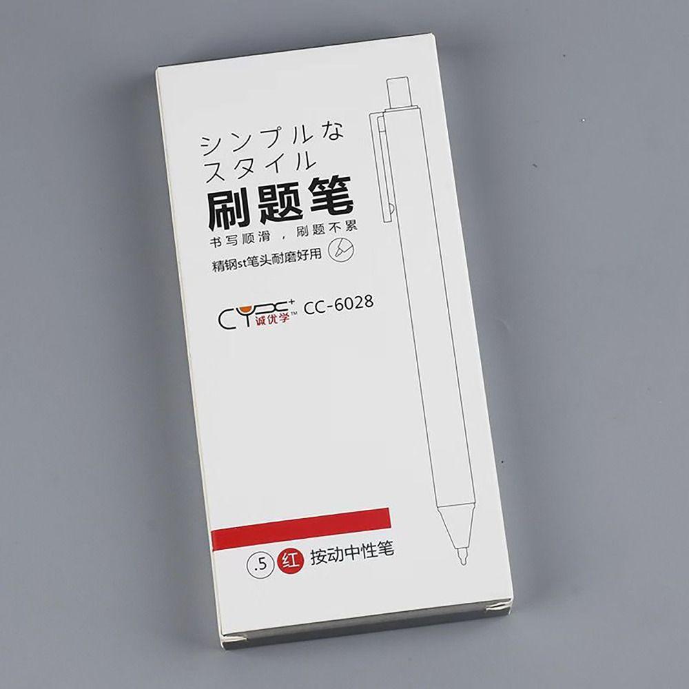 6 teile/schachtel Feine Spitze Schwarz Tinte Stift Gedrückt Gel Stift für Student Writing Schreibwaren Versorgung