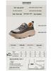 Women's Genuine Leather Retro Lace-Up Sneakers with Thick Soles - Spring Casual Cowhide Loafers