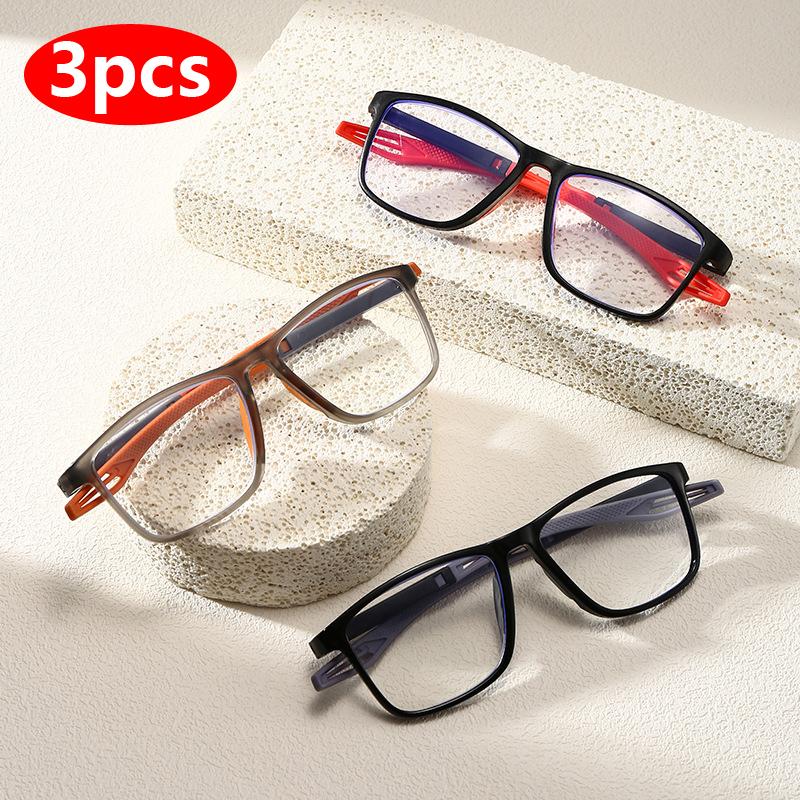 3pcs/1pcs TR90 Sport Reading Glasses Men Ultralight Anti Blue Light Presbyopia Eyeglasses Men Hyperopia Optical Eyewear Diopters