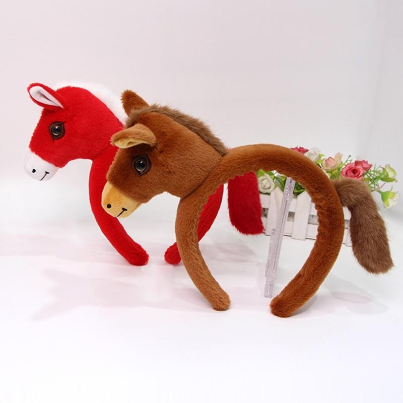 Plush Horse Doll Headbands With NonSlip Grip For Role Play And Halloween Activities