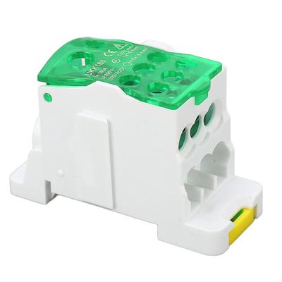 690V 160A DIN Rail Terminal Block Green Positions Screw Terminal Terminal Block Distribution Box Brass Conductor Junction Box