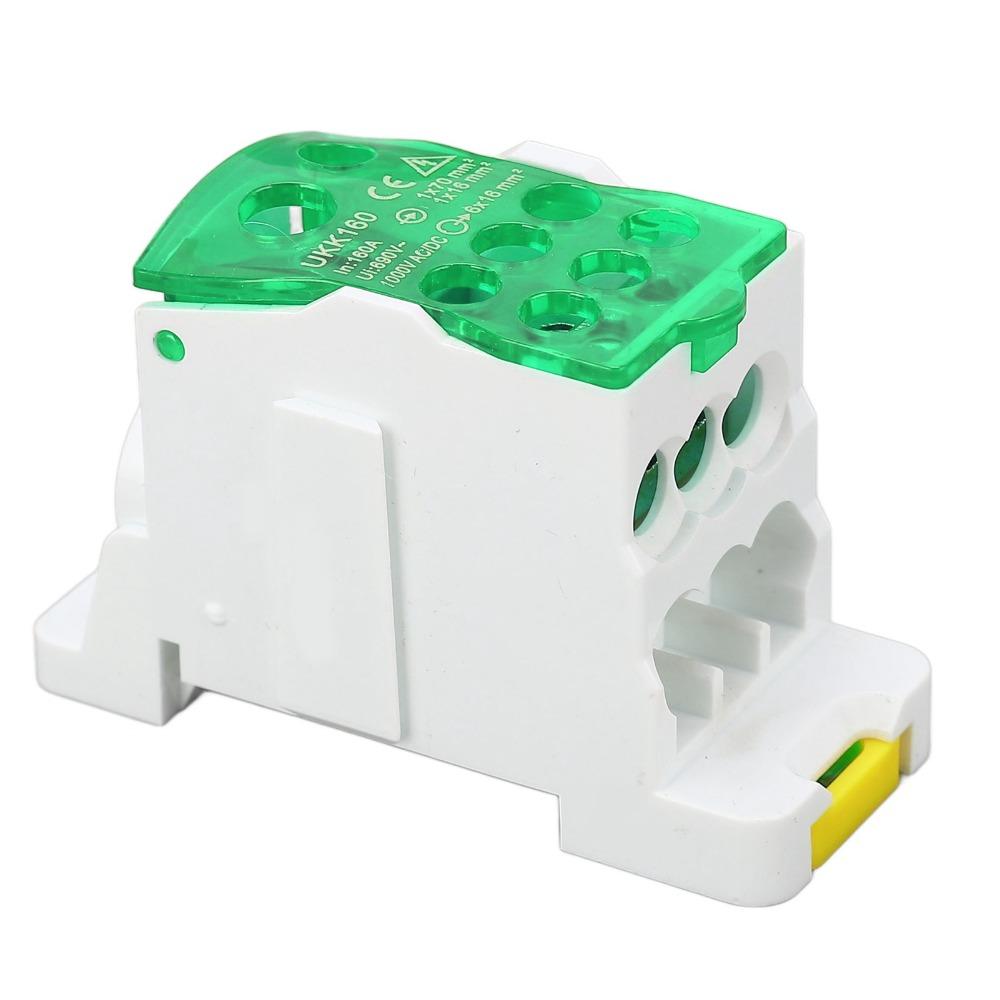 Brass Conductor DIN Rail Terminal Block 690V 160A Junction Box  Appliances
